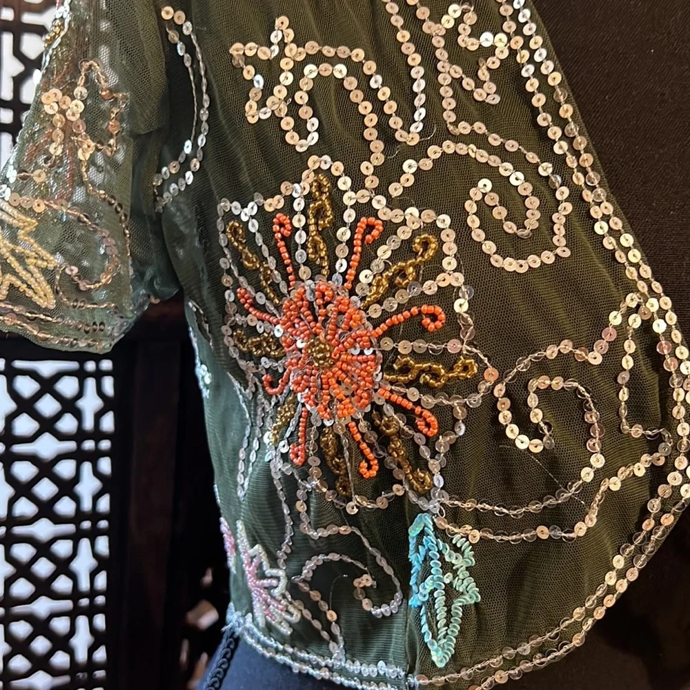 Cropped rhinestone jacket - Picture 3 of 5